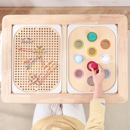 Montessori Sensory Table for Child Wooden Children Sensory Tray Baby Early Education Toys Learning Fine Movement Board Gift - Thrive & Baby