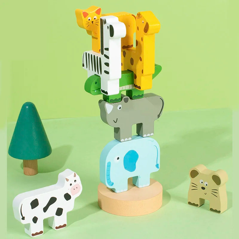Wooden Animal Stacking Toy - Thrive & Baby