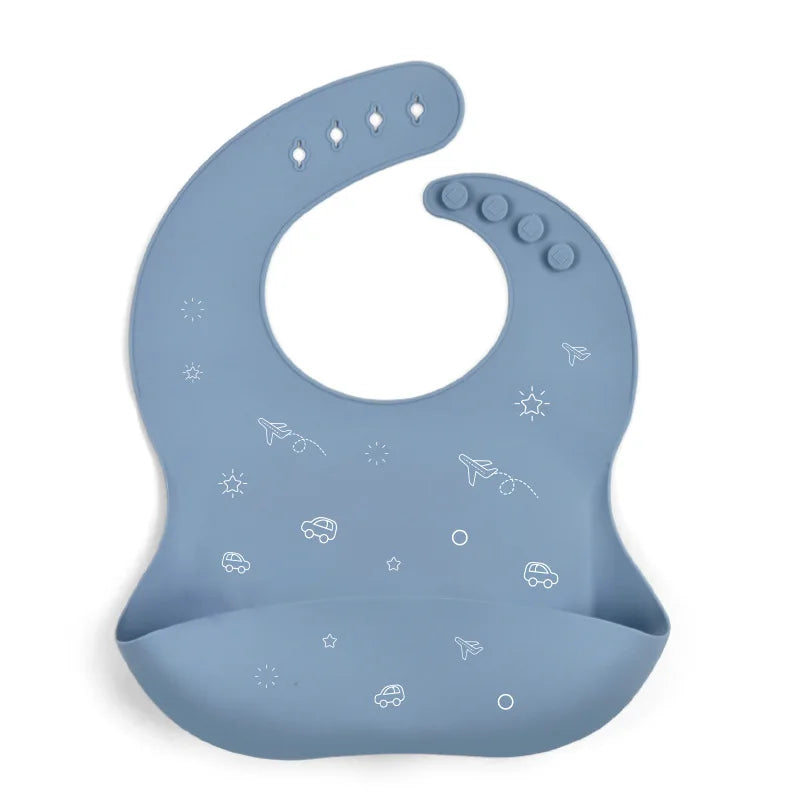 Baby Silicone Bib Waterproof Infant Bibs Fashionable Newborn Feeding Cloth Toddle Bibs Adjustable Saliva Towel For Boys Girls - Thrive & Baby