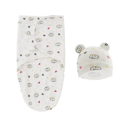 100% Organic Cotton Baby Swaddle Blanket Wrap Hat Set for Infant  Adjustable Newborn Swaddle Baby Swaddle for 0-3 Month - Thrive & Baby