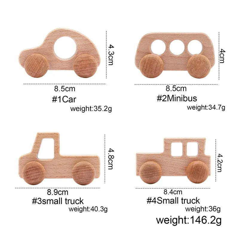 Baby Wooden Car Wooden Child Block For Babies BPA Free Organic Beech Animal Shape Baby Toy  Car Montessori Toys  Handmade Crafts - Thrive & Baby