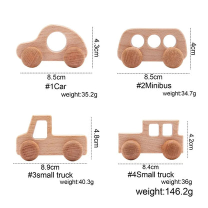 Baby Wooden Car Wooden Child Block For Babies BPA Free Organic Beech Animal Shape Baby Toy  Car Montessori Toys  Handmade Crafts - Thrive & Baby