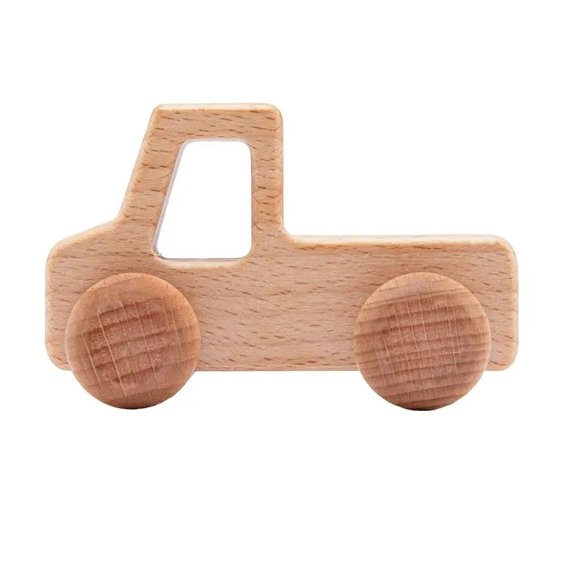 Baby Wooden Car Wooden Child Block For Babies BPA Free Organic Beech Animal Shape Baby Toy  Car Montessori Toys  Handmade Crafts - Thrive & Baby