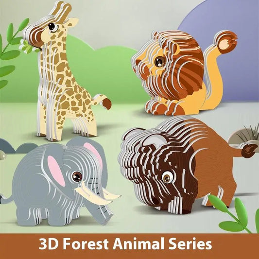 Montessori Educational Toy Set, DIY 3D Paper Model Assembly Animal Puzzle, Exciting Learning Play for Boys and Girls - Thrive & Baby