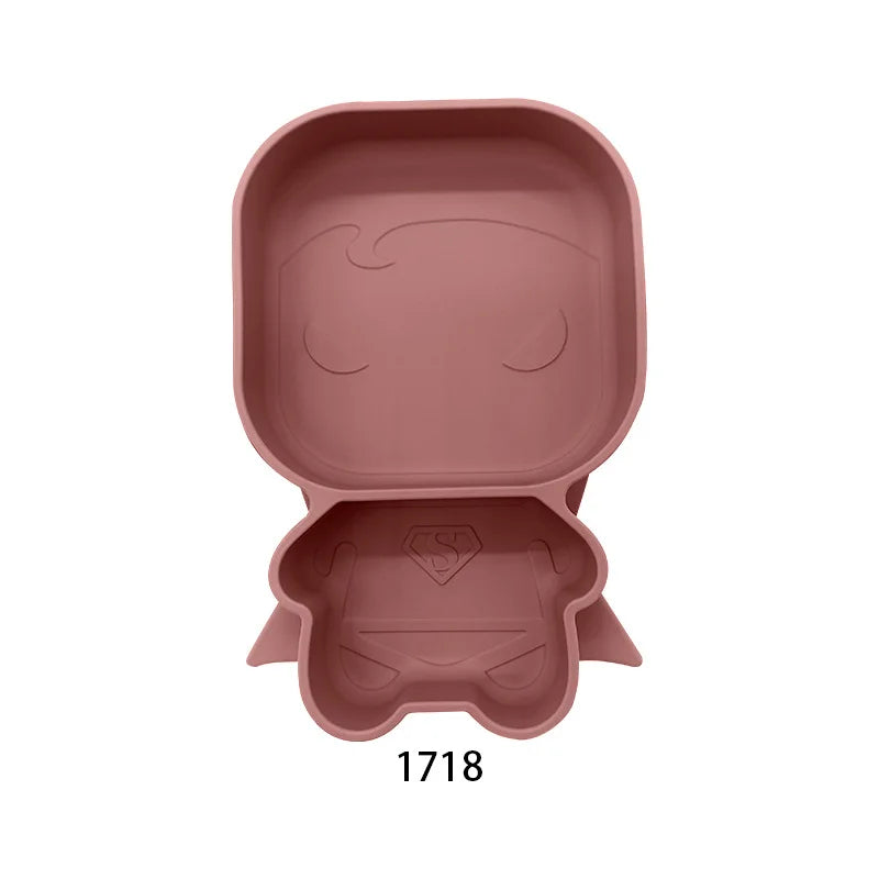 Baby Silicone Suction Cup Bowl Cute Bear Design Macaron Color 100% Food Grade Silicone BPA Free Double plate design for meals - Thrive & Baby