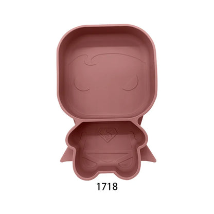 Baby Silicone Suction Cup Bowl Cute Bear Design Macaron Color 100% Food Grade Silicone BPA Free Double plate design for meals - Thrive & Baby