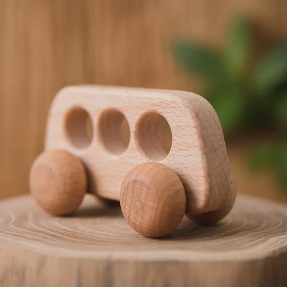 Baby Wooden Car Wooden Child Block For Babies BPA Free Organic Beech Animal Shape Baby Toy  Car Montessori Toys  Handmade Crafts - Thrive & Baby