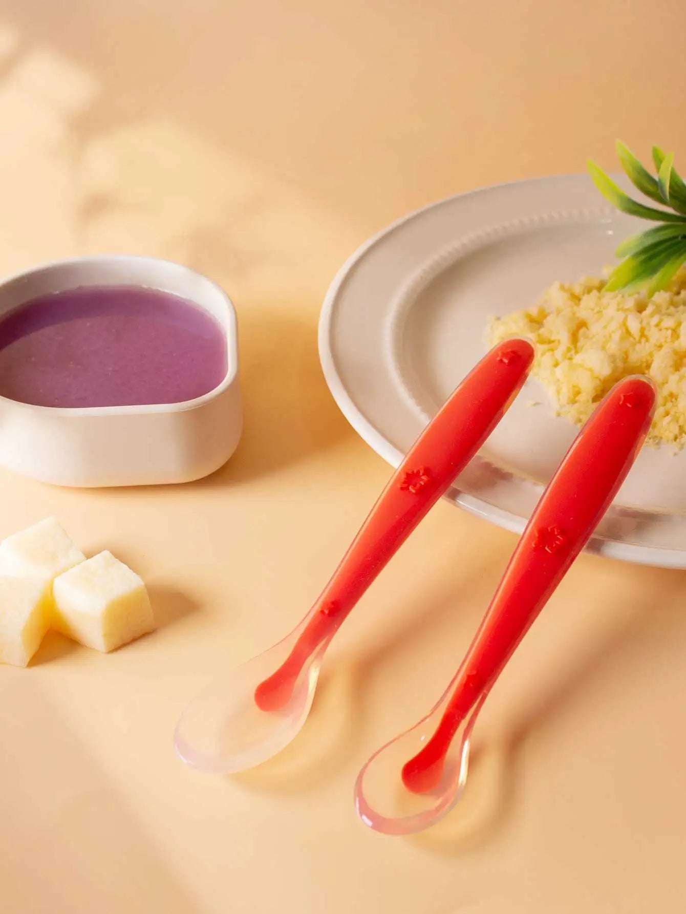 9 Colors Baby Silicone Spoon Learning Spoon Star Pattern Large Small Spoon Set Soft Silicone Feeding Spoon Training Baby Reborn - Thrive & Baby