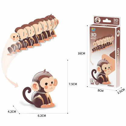 Montessori Educational Toy Set, DIY 3D Paper Model Assembly Animal Puzzle, Exciting Learning Play for Boys and Girls - Thrive & Baby