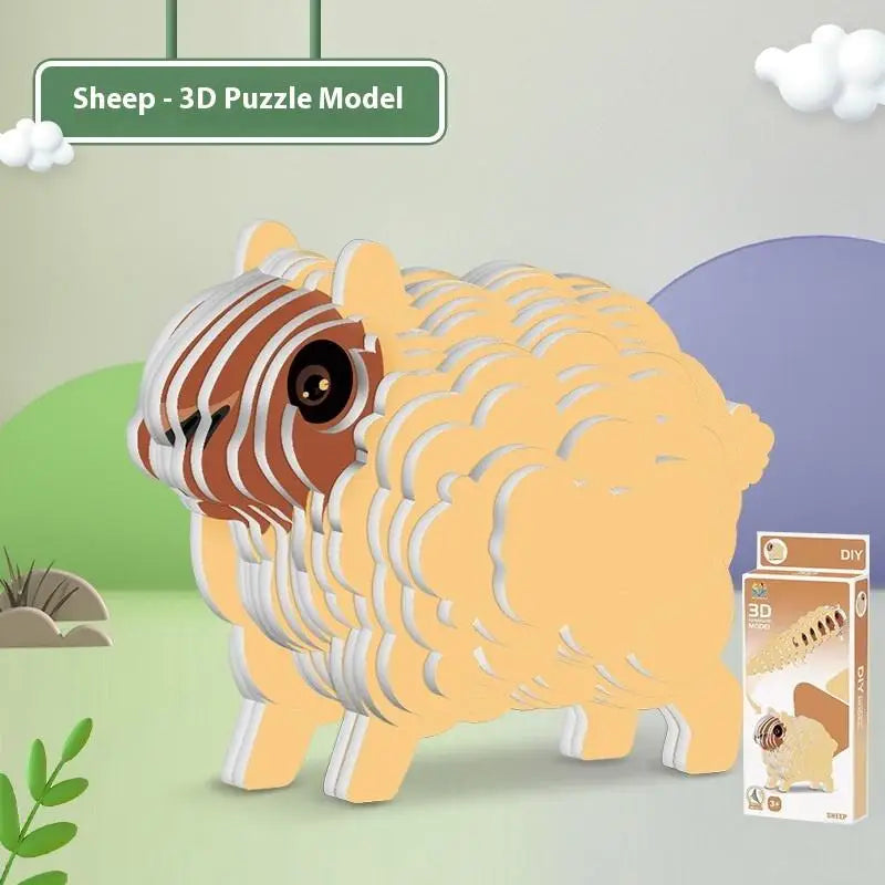 Montessori Educational Toy Set, DIY 3D Paper Model Assembly Animal Puzzle, Exciting Learning Play for Boys and Girls - Thrive & Baby