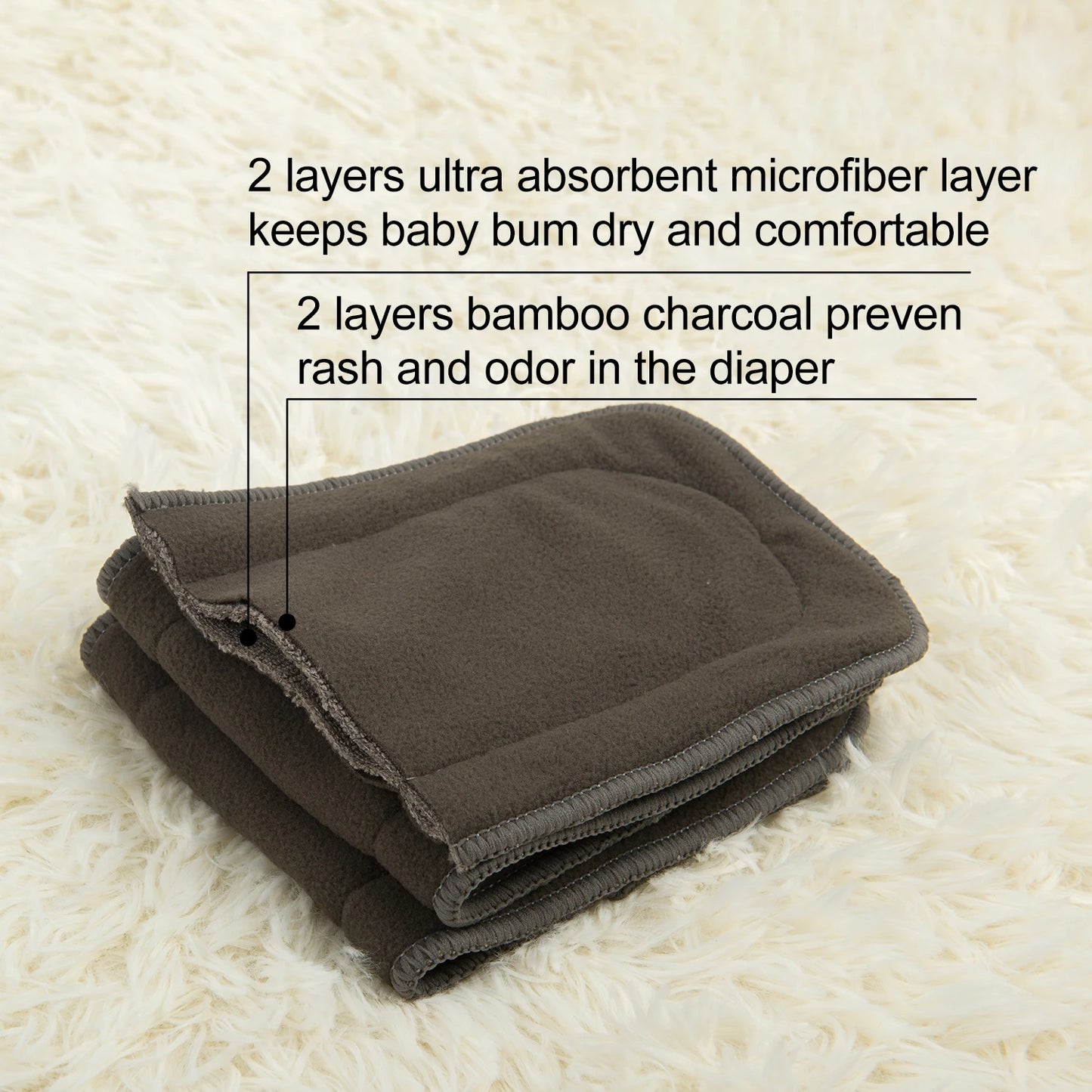 Bamboo Charcoal Nappy Inserts - Thrive & Baby
