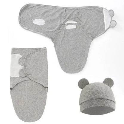 100% Organic Cotton Baby Swaddle Blanket Wrap Hat Set for Infant  Adjustable Newborn Swaddle Baby Swaddle for 0-3 Month - Thrive & Baby
