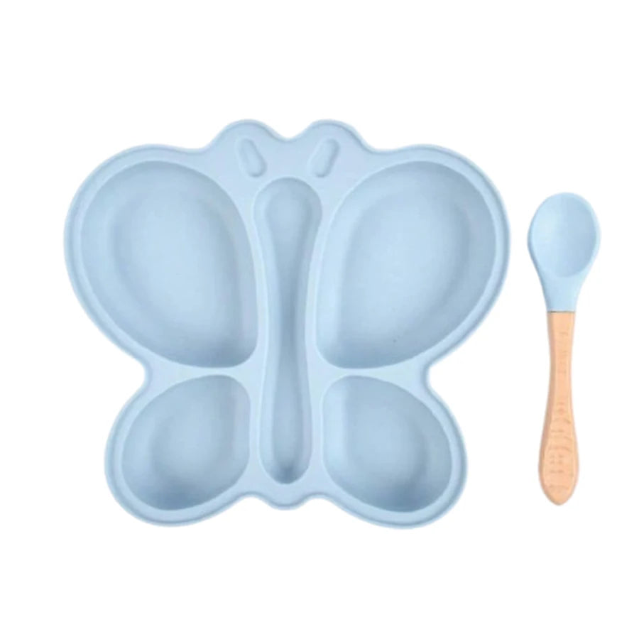 Baby Silicone Suction Cup Bowl Cute Bear Design Macaron Color 100% Food Grade Silicone BPA Free Double plate design for meals - Thrive & Baby