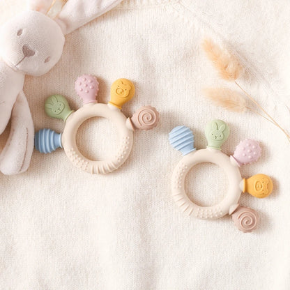 1pc Silicone Teether Baby 0 12 Months Teething Toys Teether Ring Silicone Baby Teether Toys for Toddler BPA Free Baby Toys Gifts - Thrive & Baby