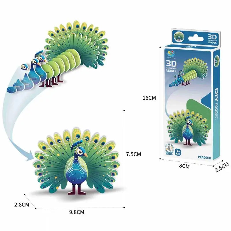 Montessori Educational Toy Set, DIY 3D Paper Model Assembly Animal Puzzle, Exciting Learning Play for Boys and Girls - Thrive & Baby