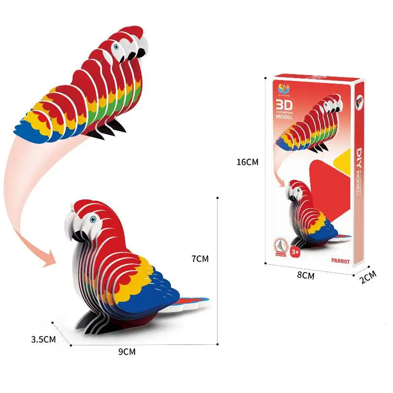 Montessori Educational Toy Set, DIY 3D Paper Model Assembly Animal Puzzle, Exciting Learning Play for Boys and Girls - Thrive & Baby
