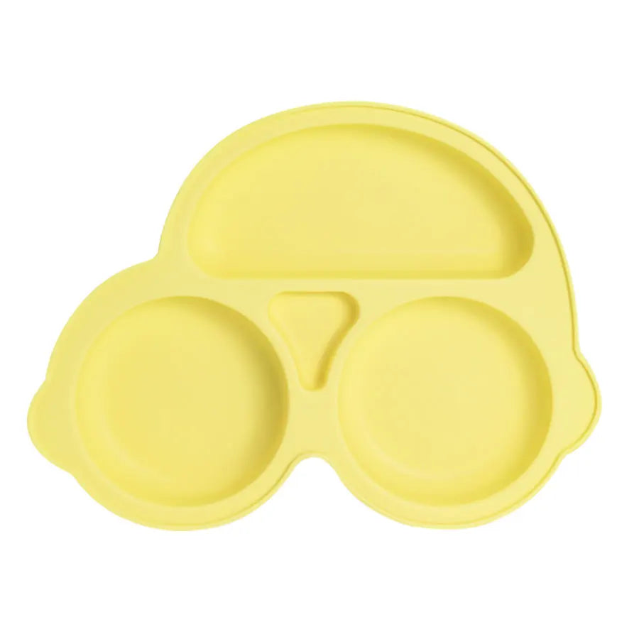 Baby Silicone Suction Cup Bowl Cute Bear Design Macaron Color 100% Food Grade Silicone BPA Free Double plate design for meals - Thrive & Baby