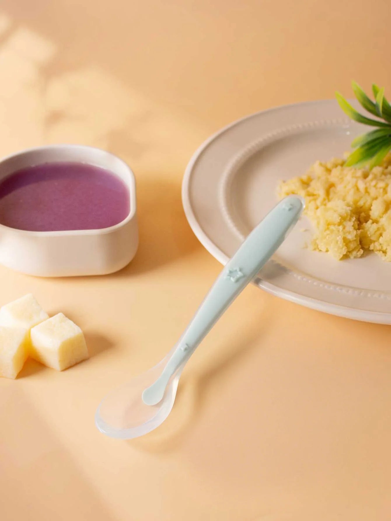 9 Colors Baby Silicone Spoon Learning Spoon Star Pattern Large Small Spoon Set Soft Silicone Feeding Spoon Training Baby Reborn - Thrive & Baby