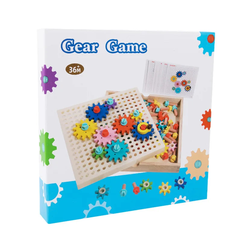 Montessori Early Education Cognitive Gear Game Rotation Exploration Mechanical Principles Training Hands-on Ability Puzzle Game - Thrive & Baby