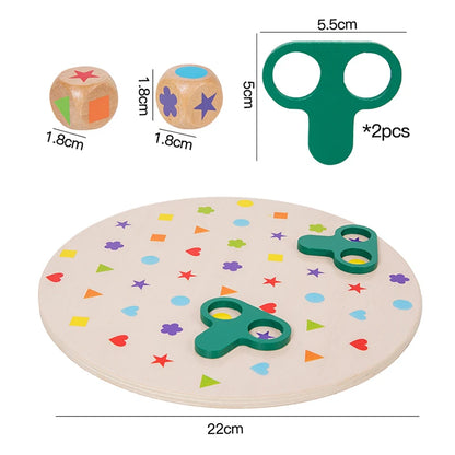 Montessori Matching Game Board Colors And Shapes Learning Puzzle Toy Concentration With Dice Interactive Educational Board Game - Thrive & Baby