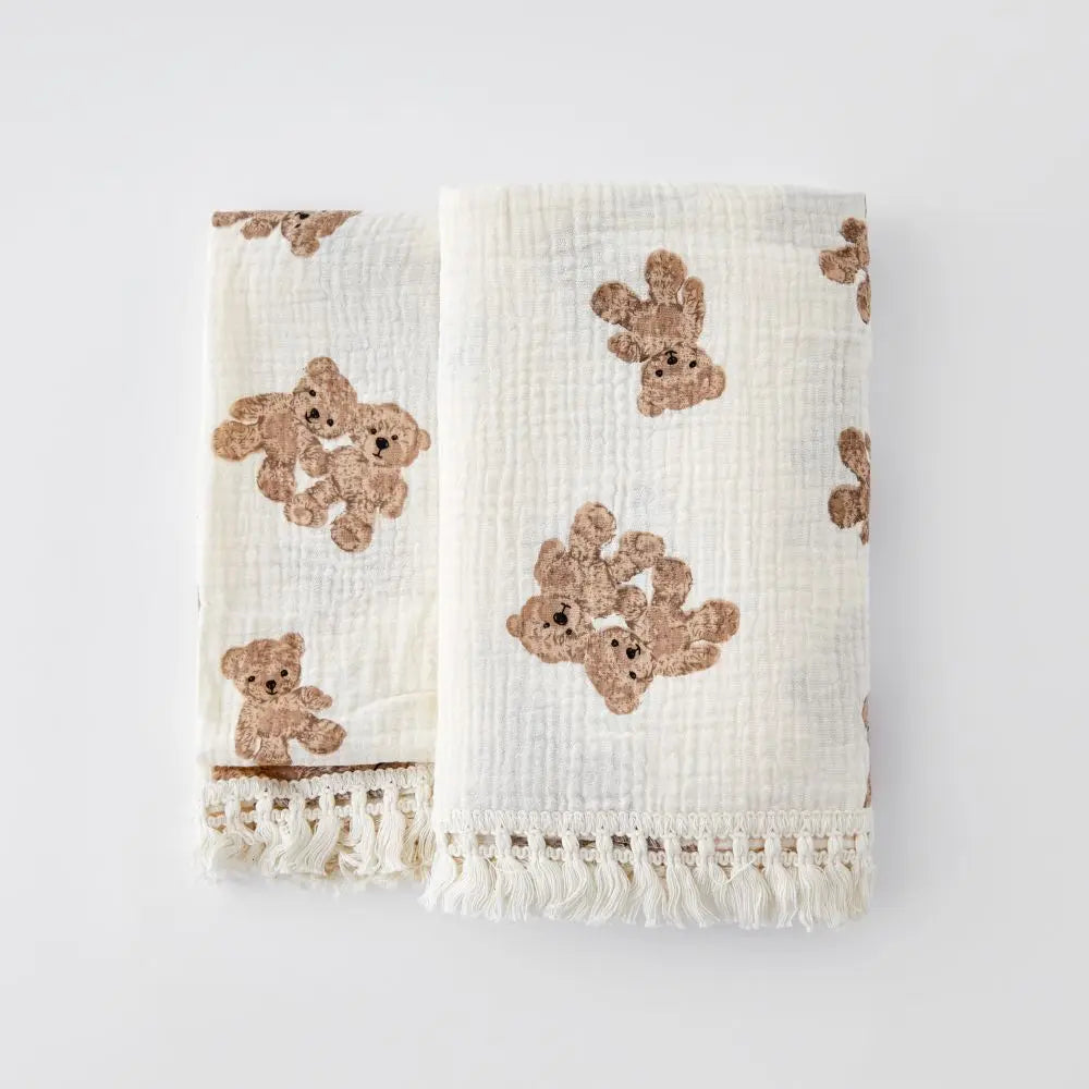Organic Baby Blankets Muslin Swaddle For Newborn Fringe Double Layer Cotton Summer Blanket Bed Comforter Infant Baby Stuff Bebe - Thrive & Baby
