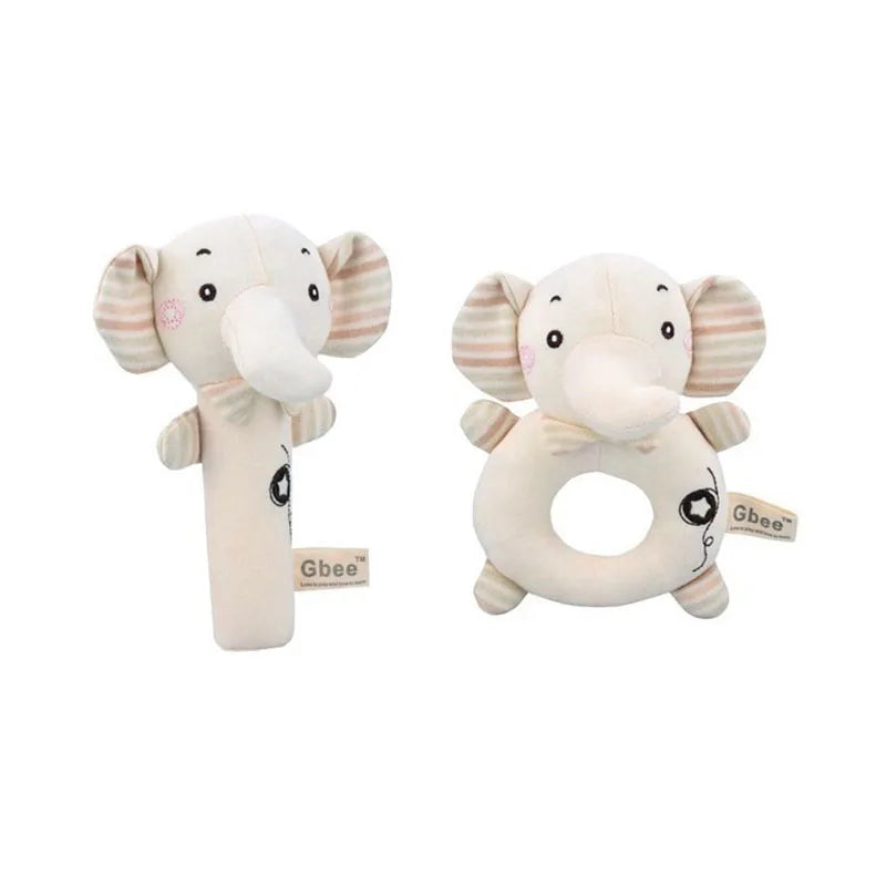 Organic Cotton Hand Rattle Baby Soothing Toy Infant Baby Rattle Toy for Babies - Thrive & Baby