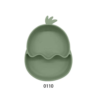 Baby Silicone Suction Cup Bowl Cute Bear Design Macaron Color 100% Food Grade Silicone BPA Free Double plate design for meals - Thrive & Baby