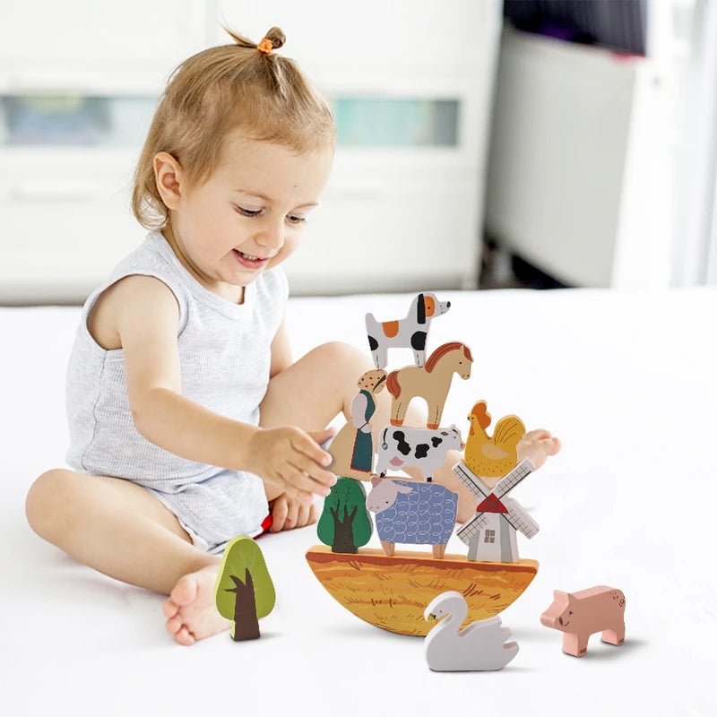Montessori Game 1Set Of Farm Simulated Wooden Children's Toys Educational Toy Baby Room Decoration Desktop Furnishings Baby Gift - Thrive & Baby
