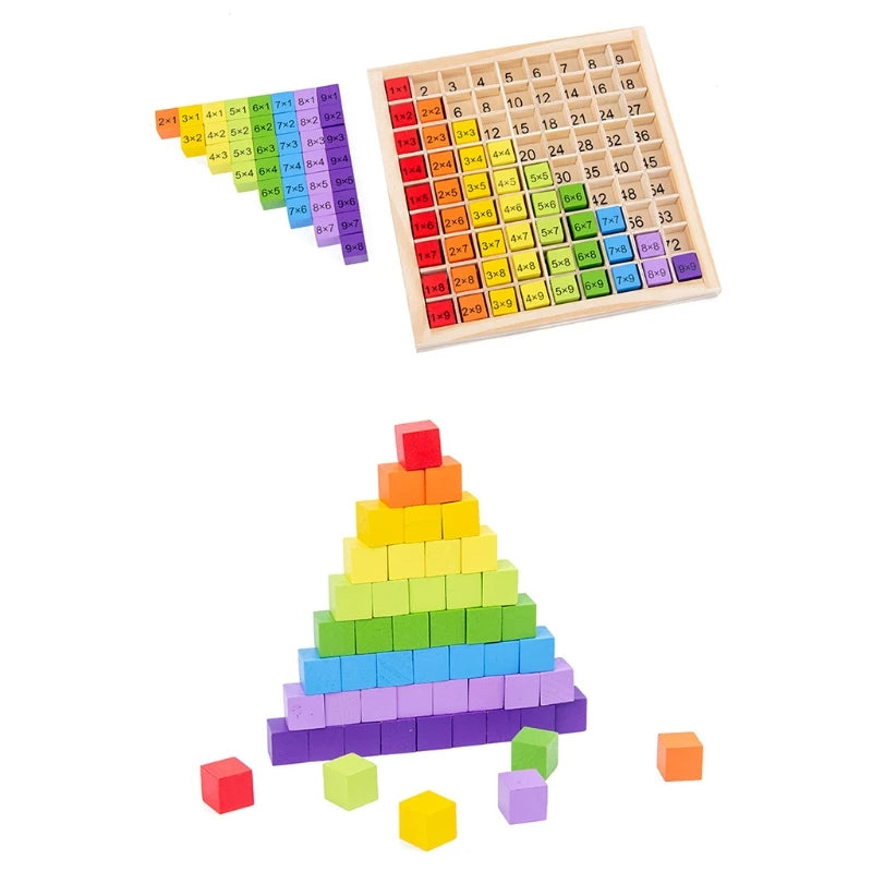 Montessori Educational Wooden Math Toys For Kids Children Baby Toys 99 Multiplication Table Math Arithmetic Teaching Aids - Thrive & Baby
