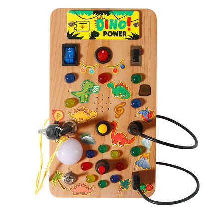 Montessori Busy Board Sensory Toy with LED Light Simulation Switch Control Board Jigsaw Early Education Learning Children's Game - Thrive & Baby