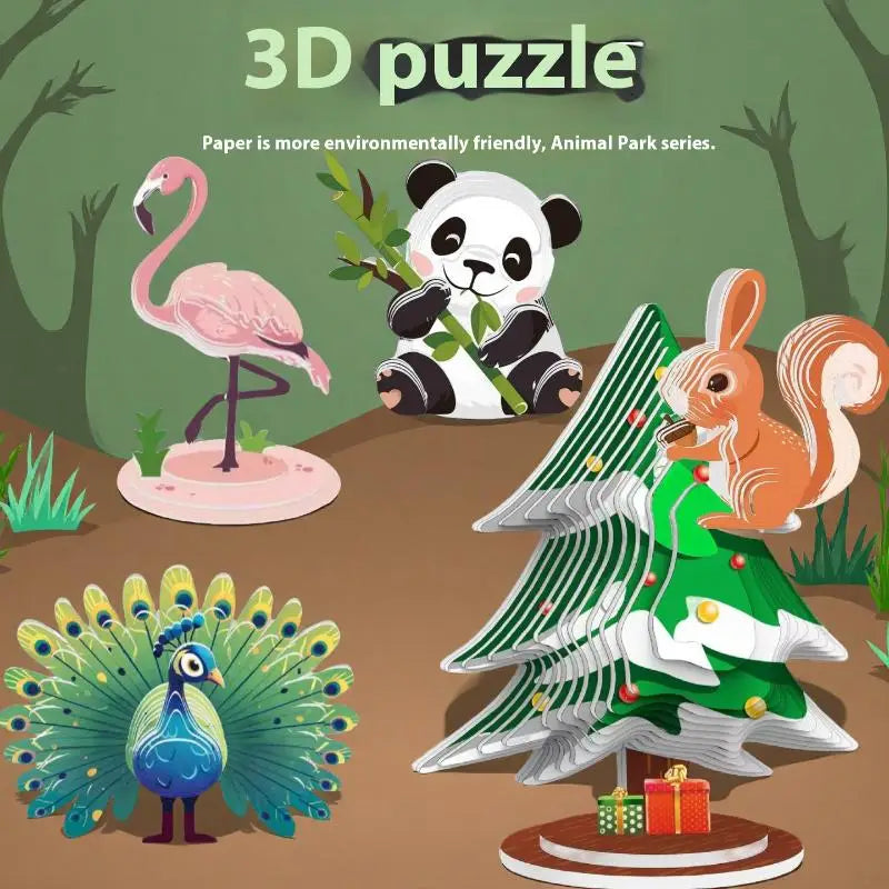 Montessori Educational Toy Set, DIY 3D Paper Model Assembly Animal Puzzle, Exciting Learning Play for Boys and Girls - Thrive & Baby